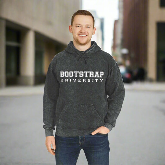 Bootstrap University Unisex Mineral Wash Hoodie (Featuring Gryph Logo on the Back)