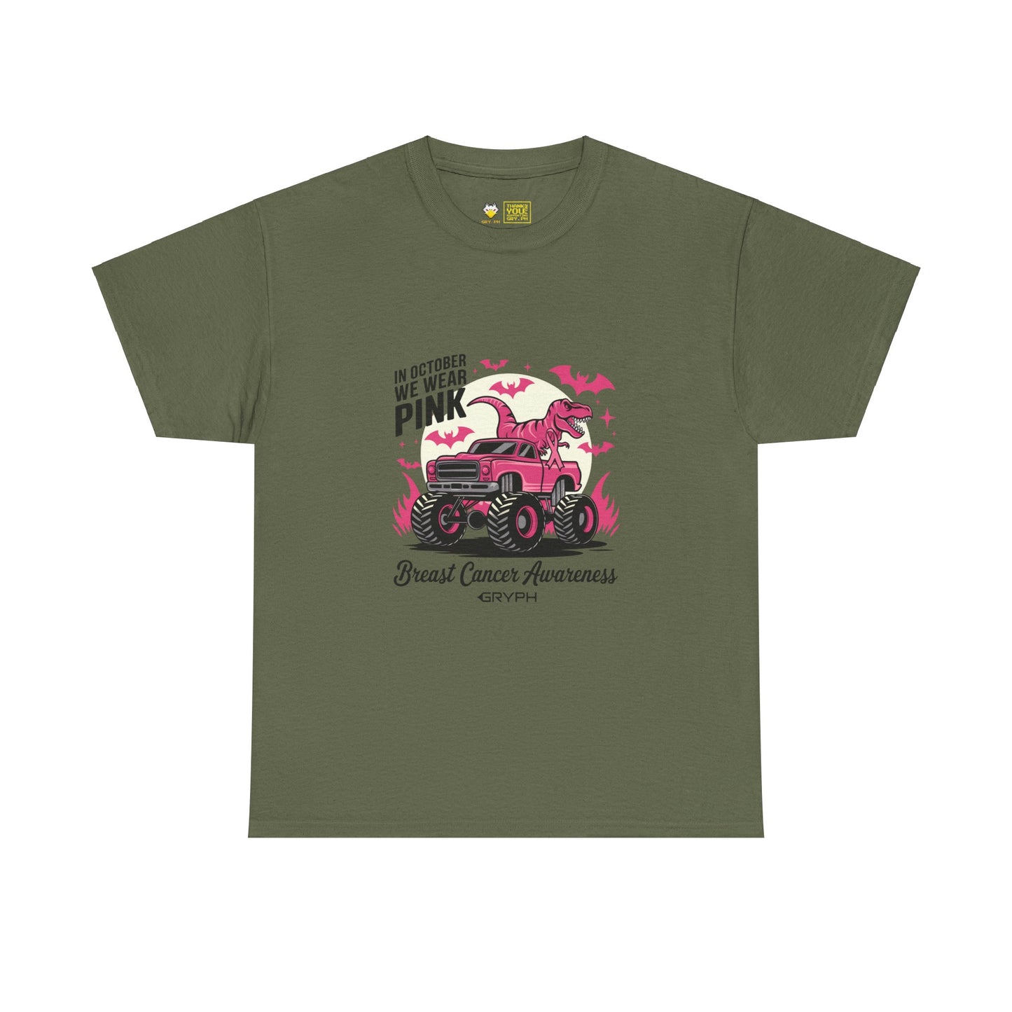 Pink Dino Power Tee – Breast Cancer Awareness