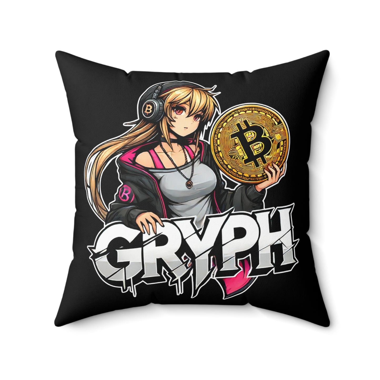 Gryph Spun Polyester Square Pillow