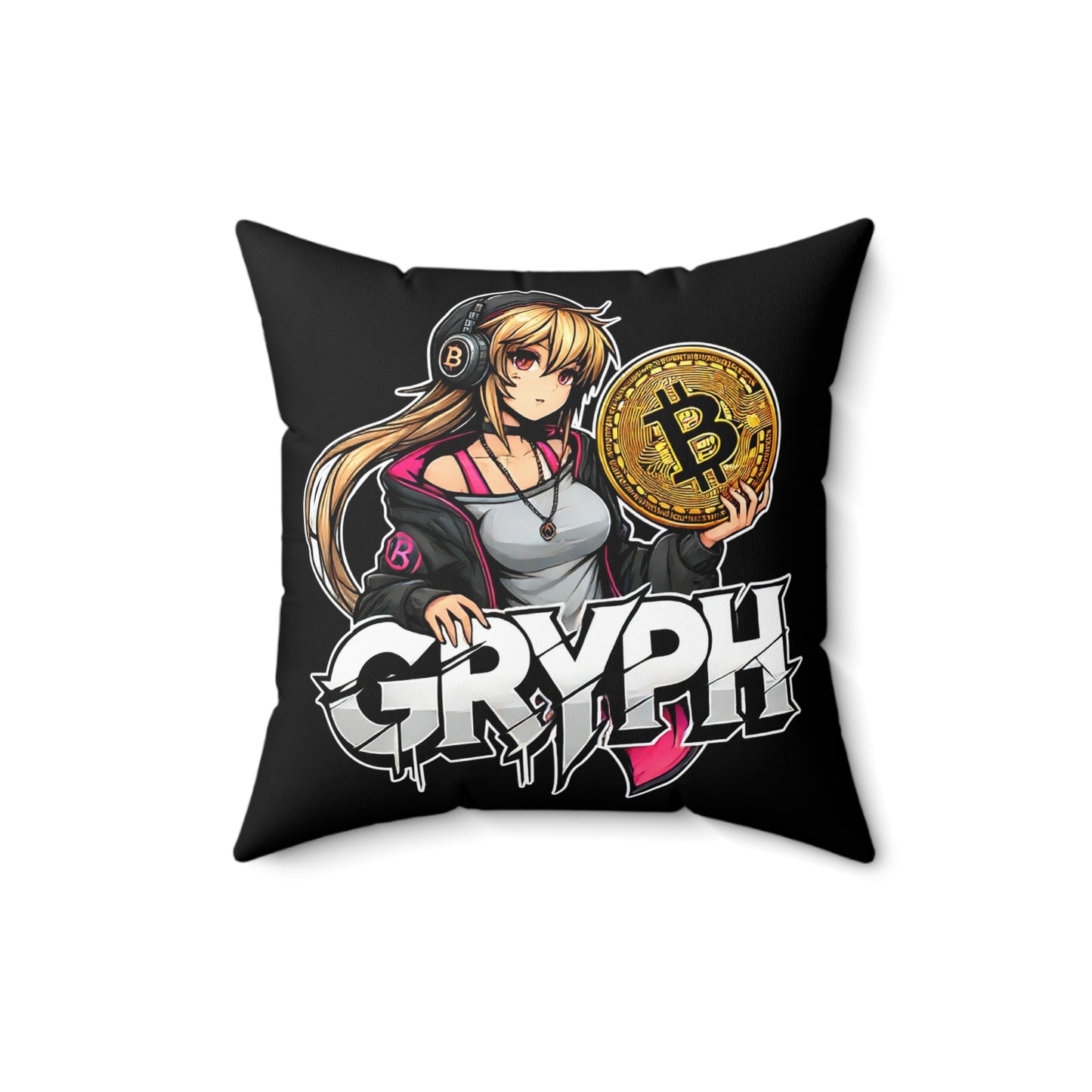 Gryph Spun Polyester Square Pillow