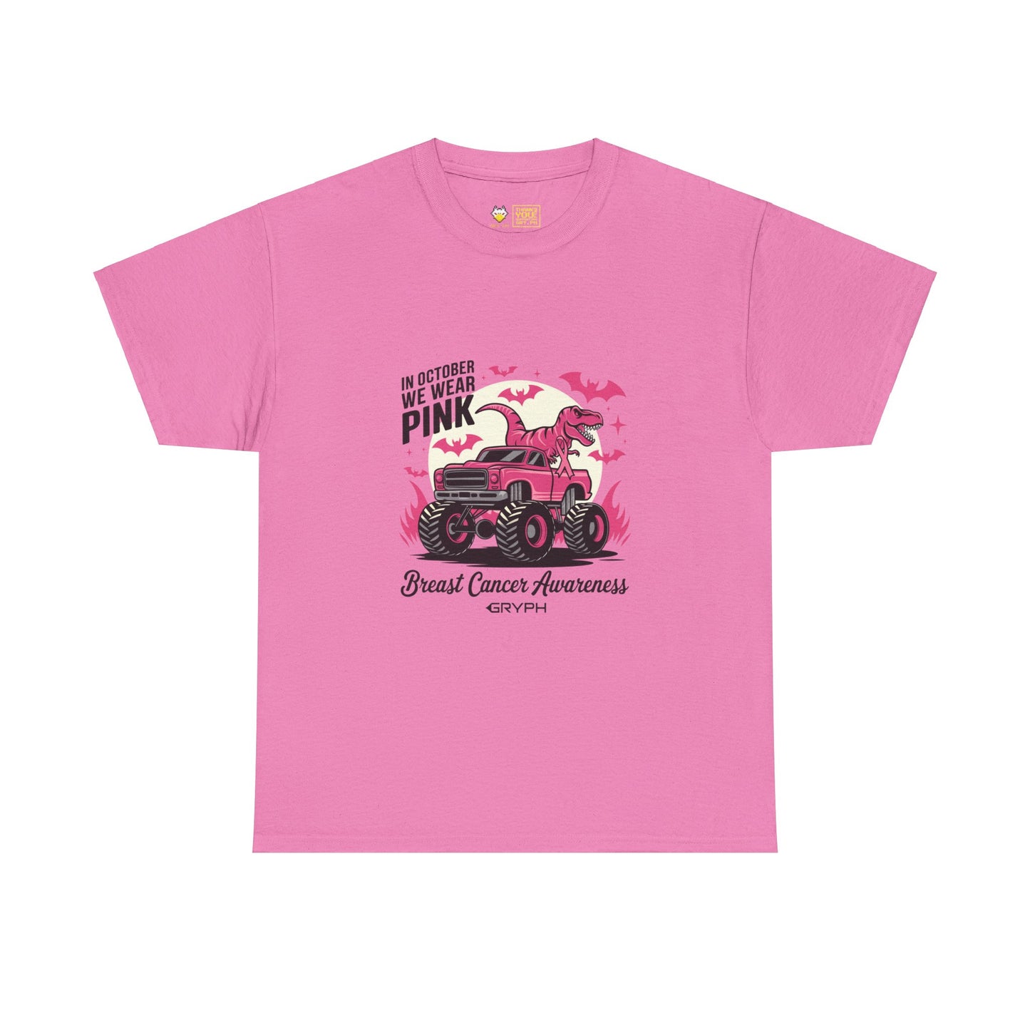 Pink Dino Power Tee – Breast Cancer Awareness