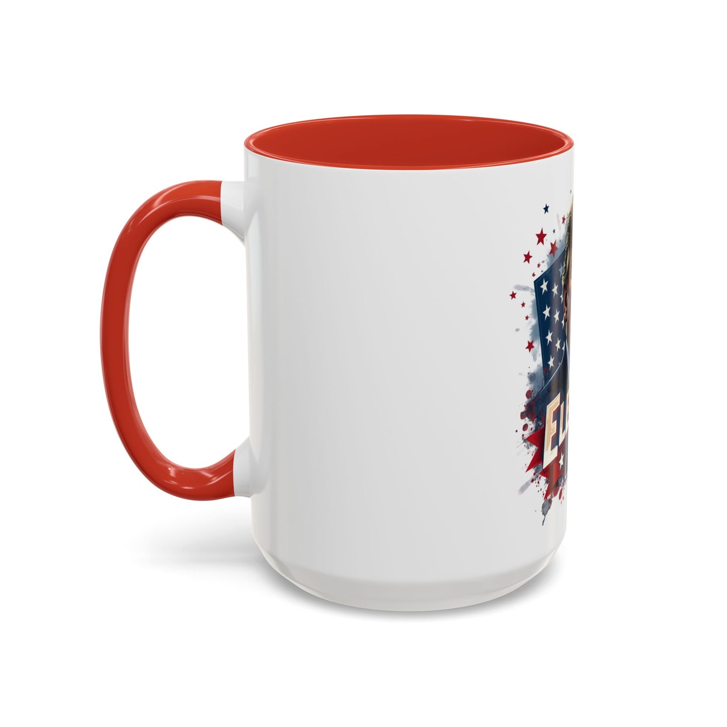 Coffee Mug - Elected 47 Donald J Trump with American Flag Background