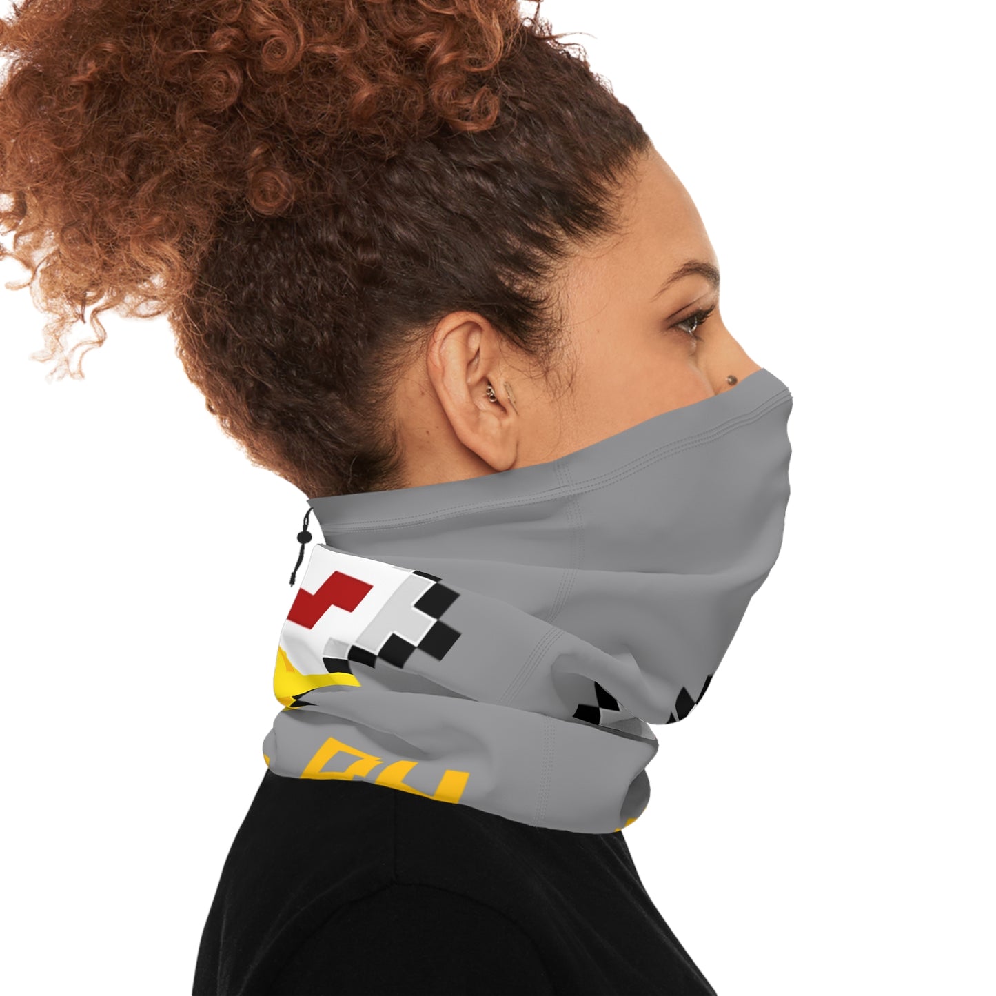 Gryph Logo Grey Winter Neck Gaiter with Drawstring