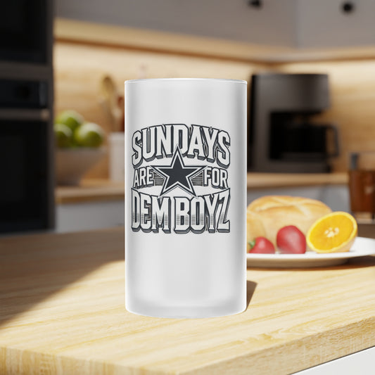 Sundays Are For Dem Boyz Frosted Glass Beer Mug