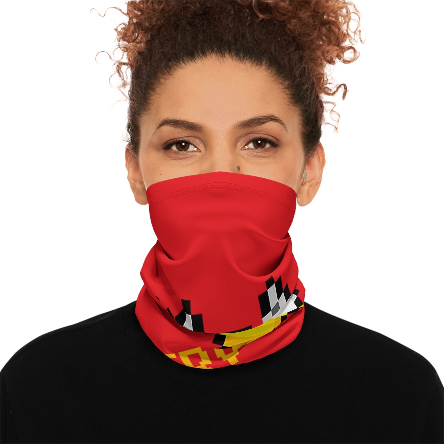 Gryph Logo Red Winter Neck Gaiter with Drawstring