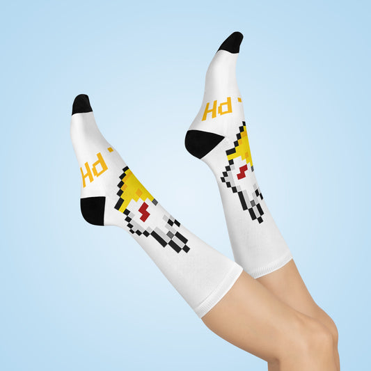 Gryph Logo White Cushioned Crew Socks