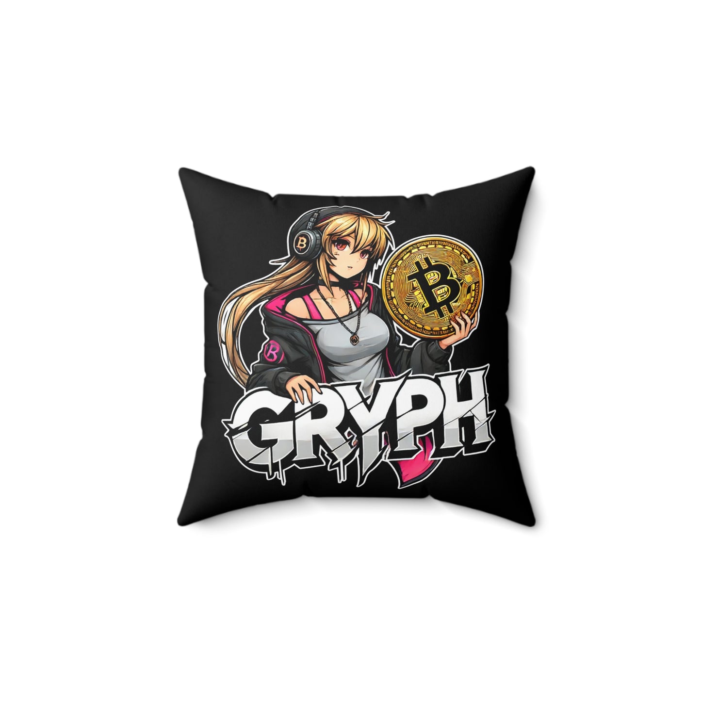 Gryph Spun Polyester Square Pillow