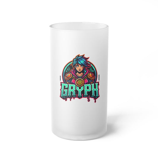 Crypto Warrior Frosted Glass Beer Mug