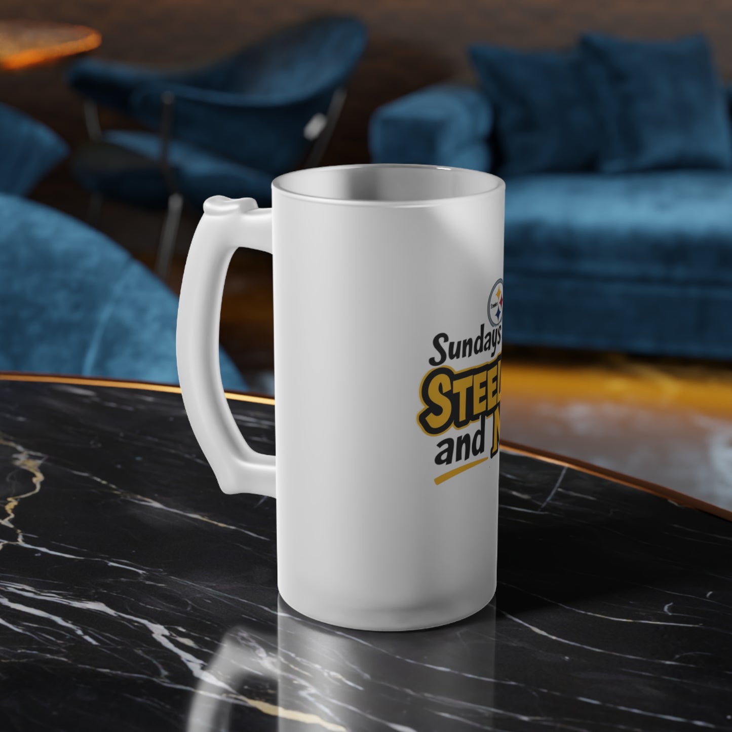 Sundays Are For Steelers and Naps Frosted Glass Beer Mug