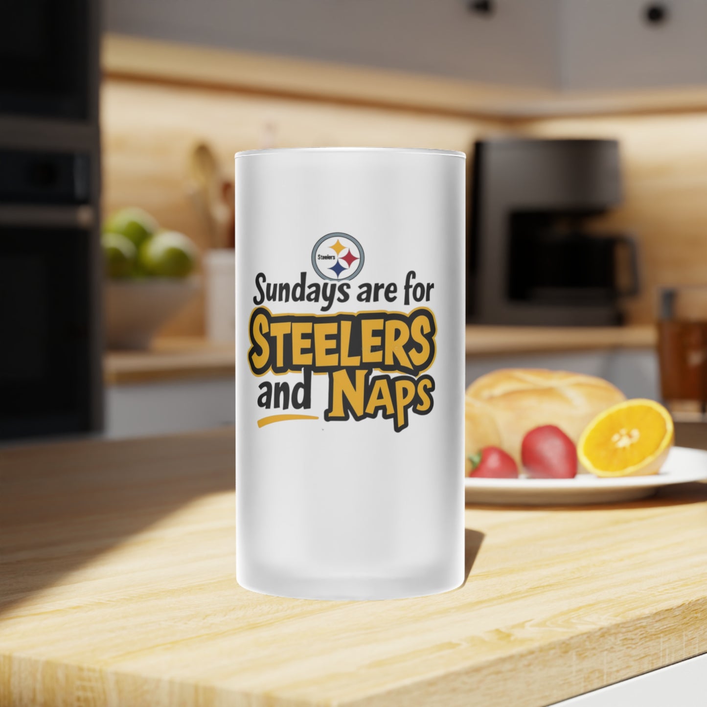 Sundays Are For Steelers and Naps Frosted Glass Beer Mug