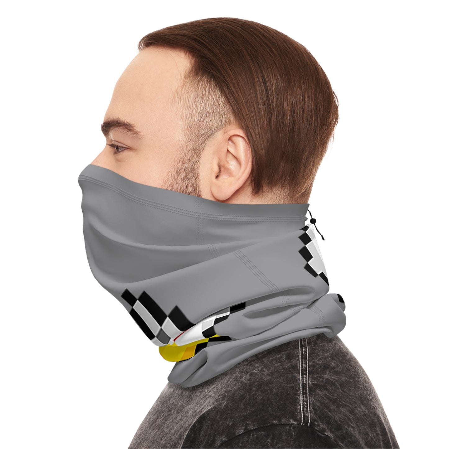 Gryph Logo Grey Winter Neck Gaiter with Drawstring