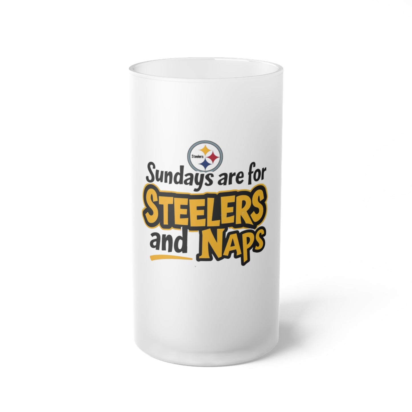 Sundays Are For Steelers and Naps Frosted Glass Beer Mug