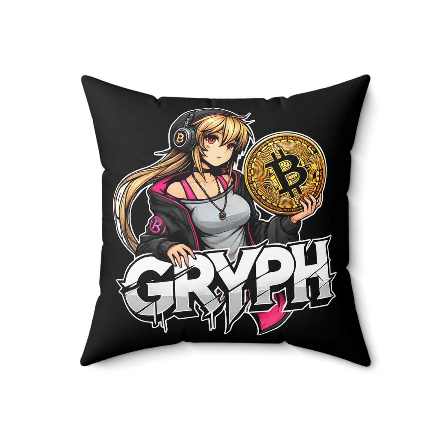 Gryph Spun Polyester Square Pillow