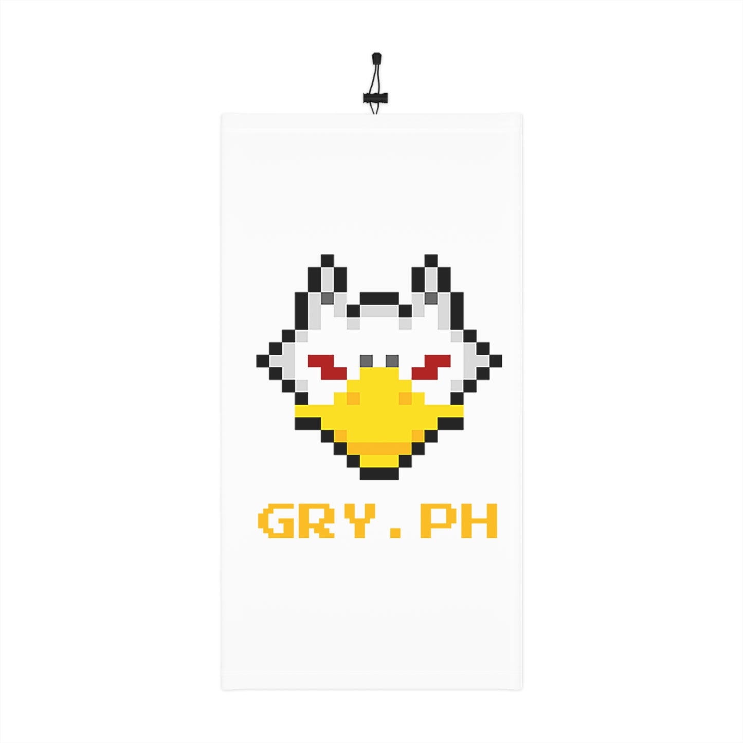 Gryph Logo White Winter Neck Gaiter with Drawstring