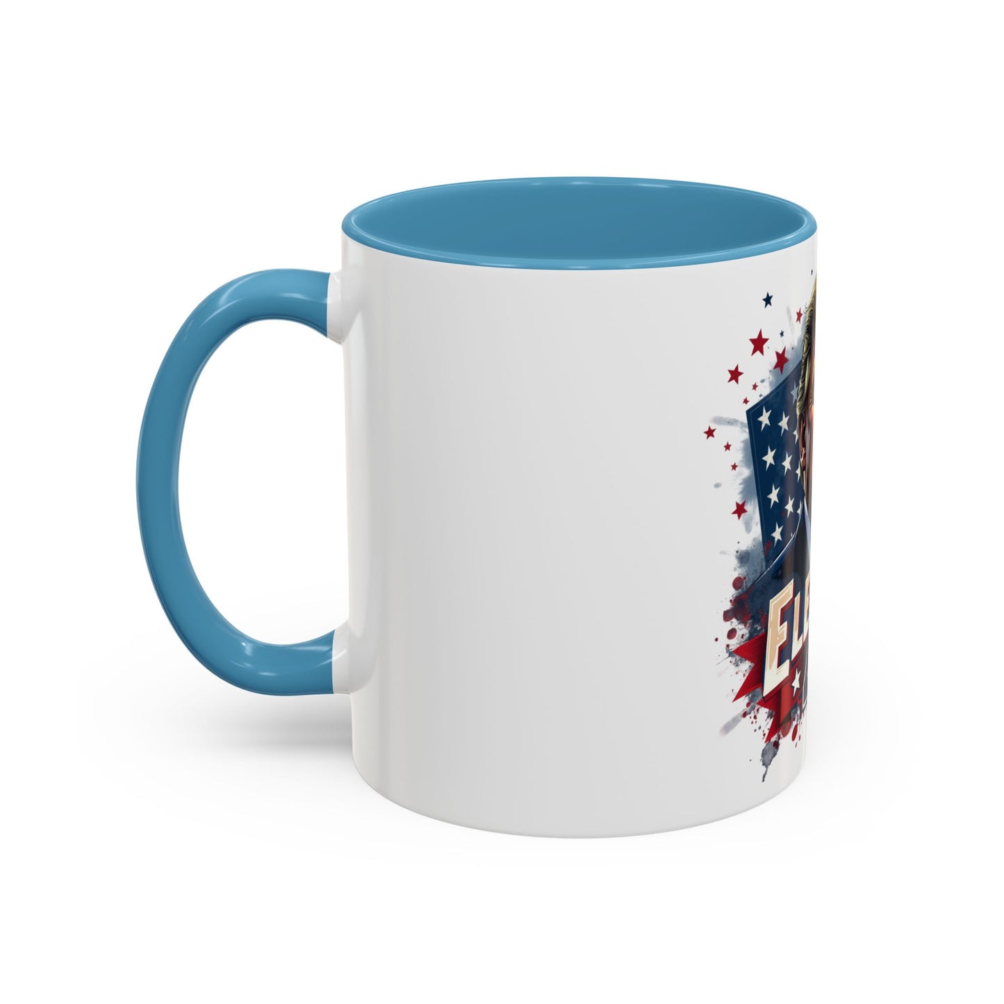 Coffee Mug - Elected 47 Donald J Trump with American Flag Background