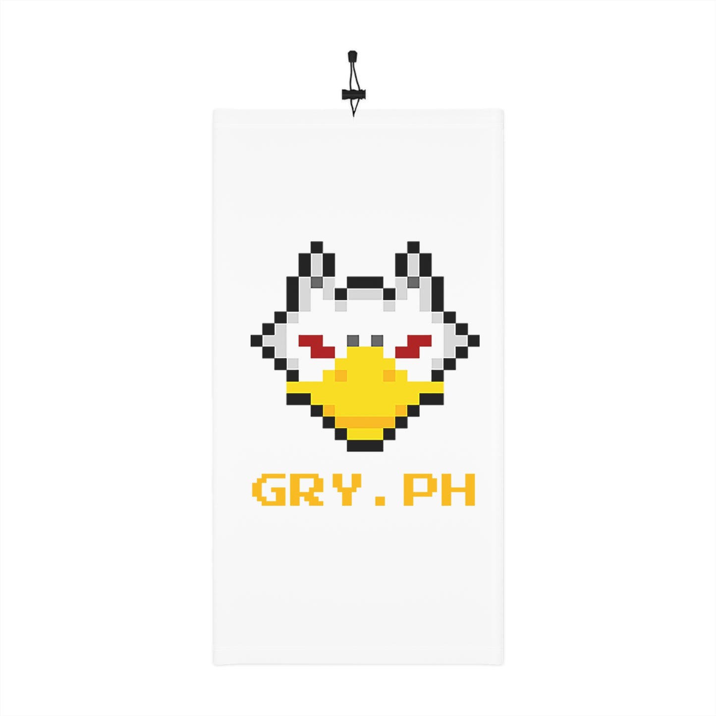 Gryph Logo White Winter Neck Gaiter with Drawstring