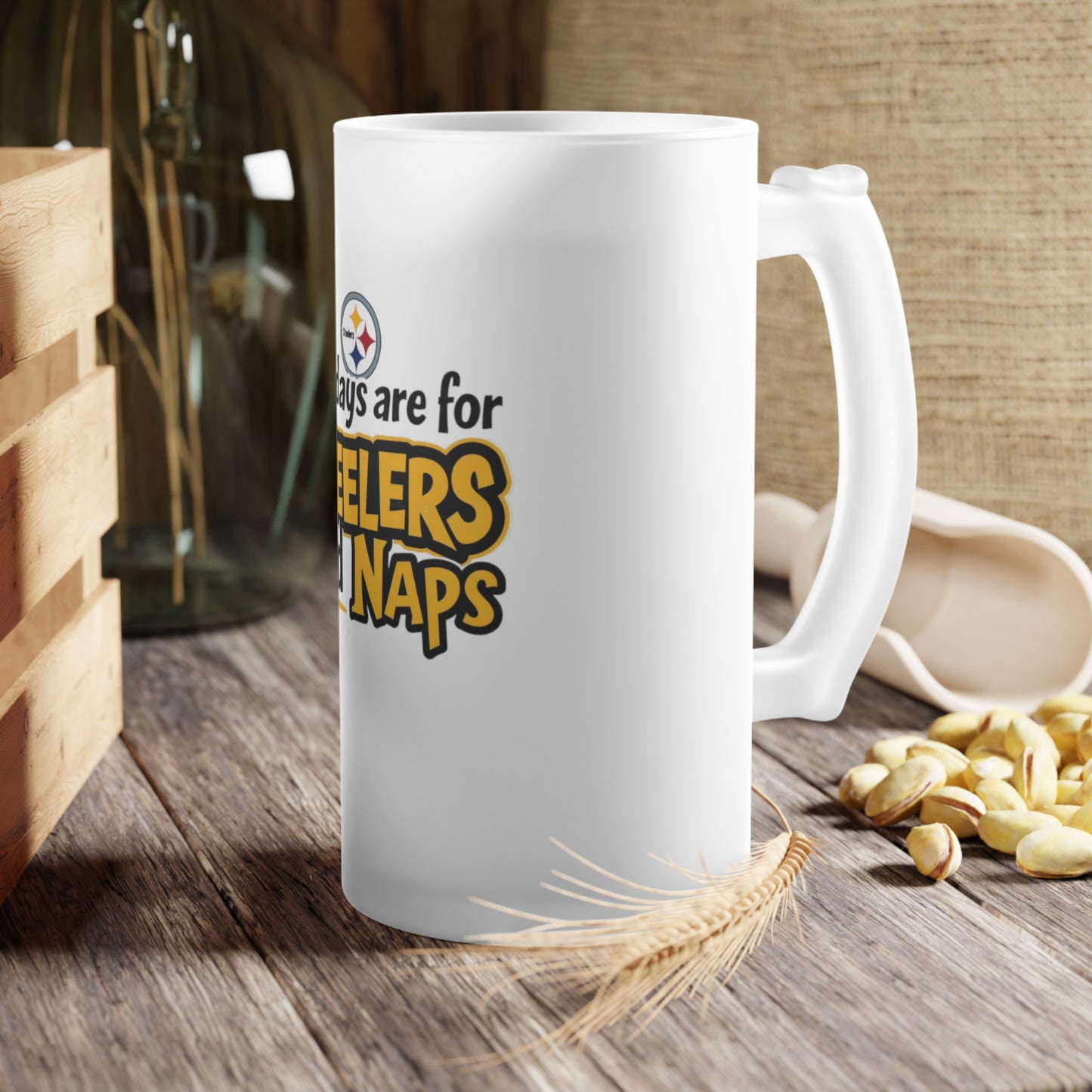 Sundays Are For Steelers and Naps Frosted Glass Beer Mug