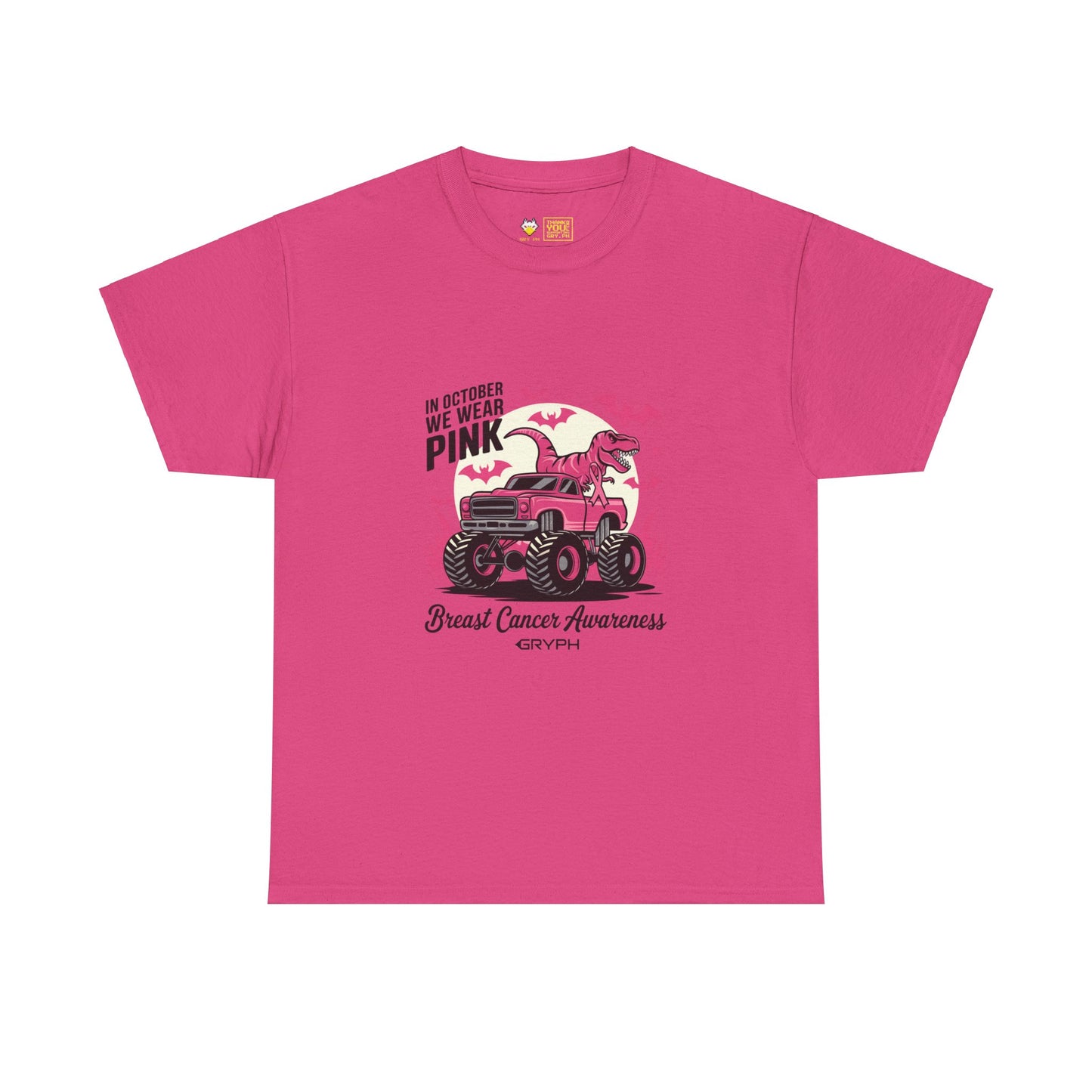 Pink Dino Power Tee – Breast Cancer Awareness