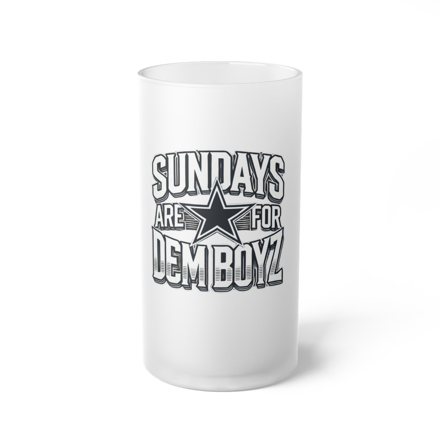 Sundays Are For Dem Boyz Frosted Glass Beer Mug