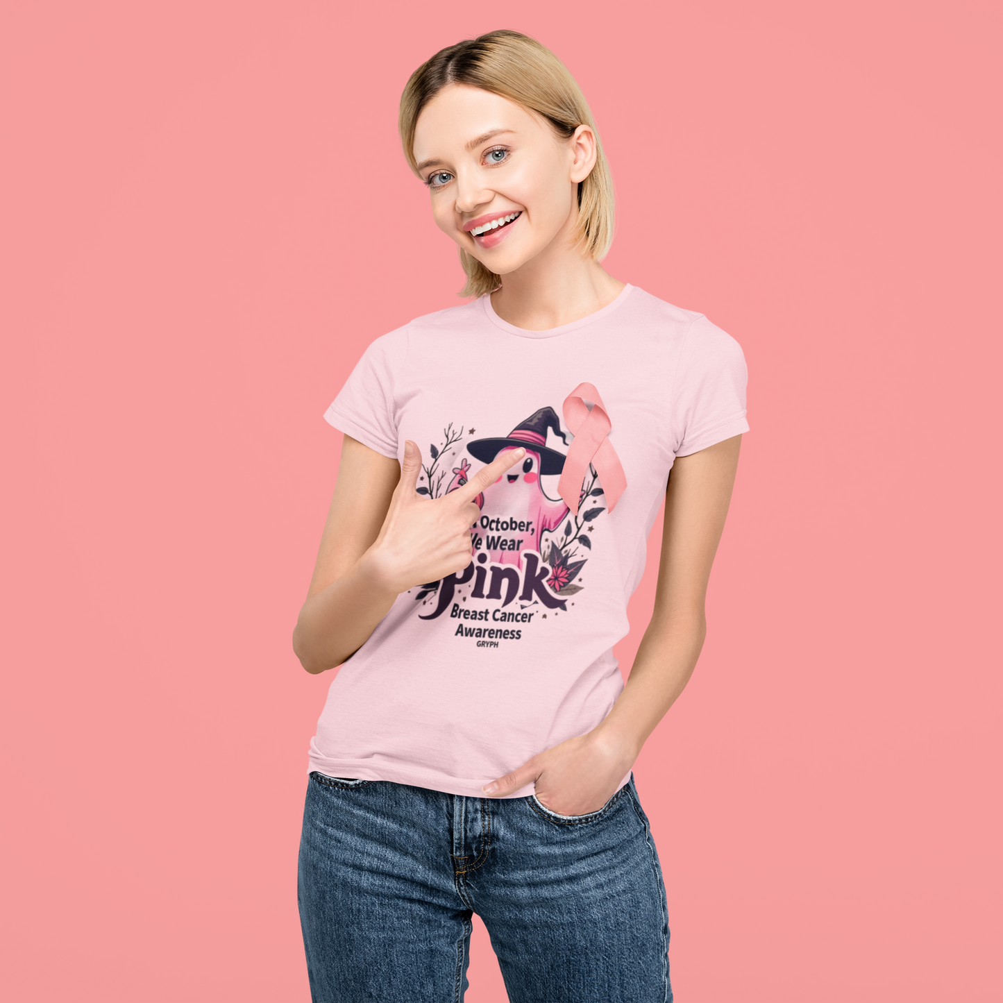 October Ghosts in Pink Tee