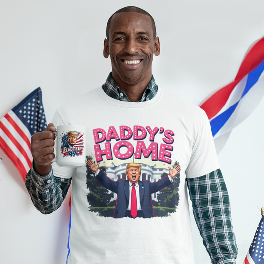 Trump Daddy's Home Tee - Unisex Heavy Cotton Tee with Satirical Design