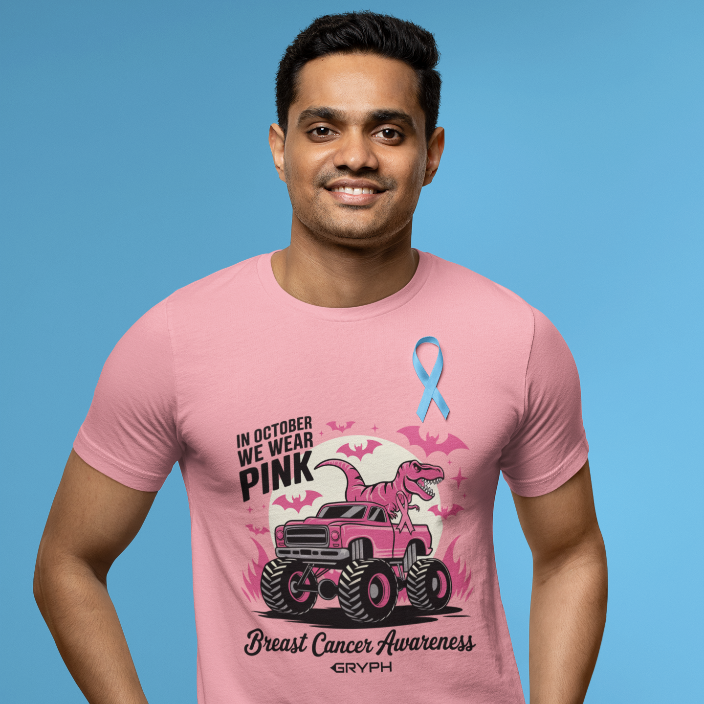 Pink Dino Power Tee – Breast Cancer Awareness